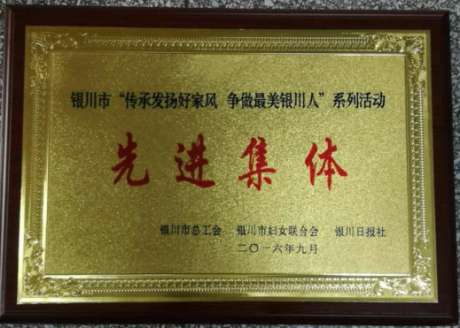 万象城手机在线官网“传承发扬好家风 争做最美银川人”系列活动先进集体